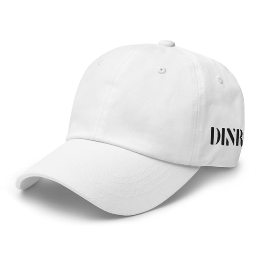 DINR Dad Hat in White & Black